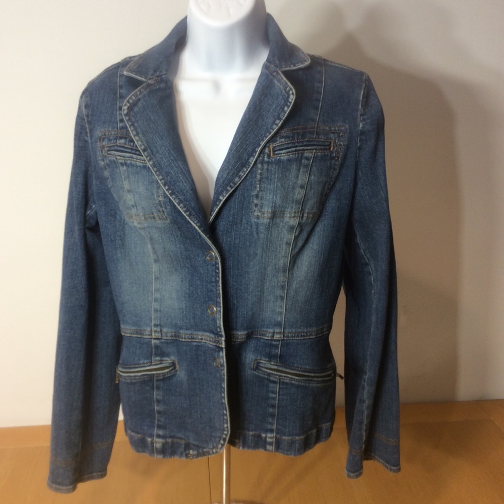 LOFT Denim Peplum Jeans Utility Jacket